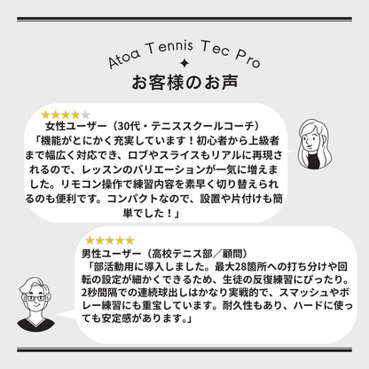 【1T-A-MA-2-008-T】テニスマシーン・Atoa Tennis Tec Pro
